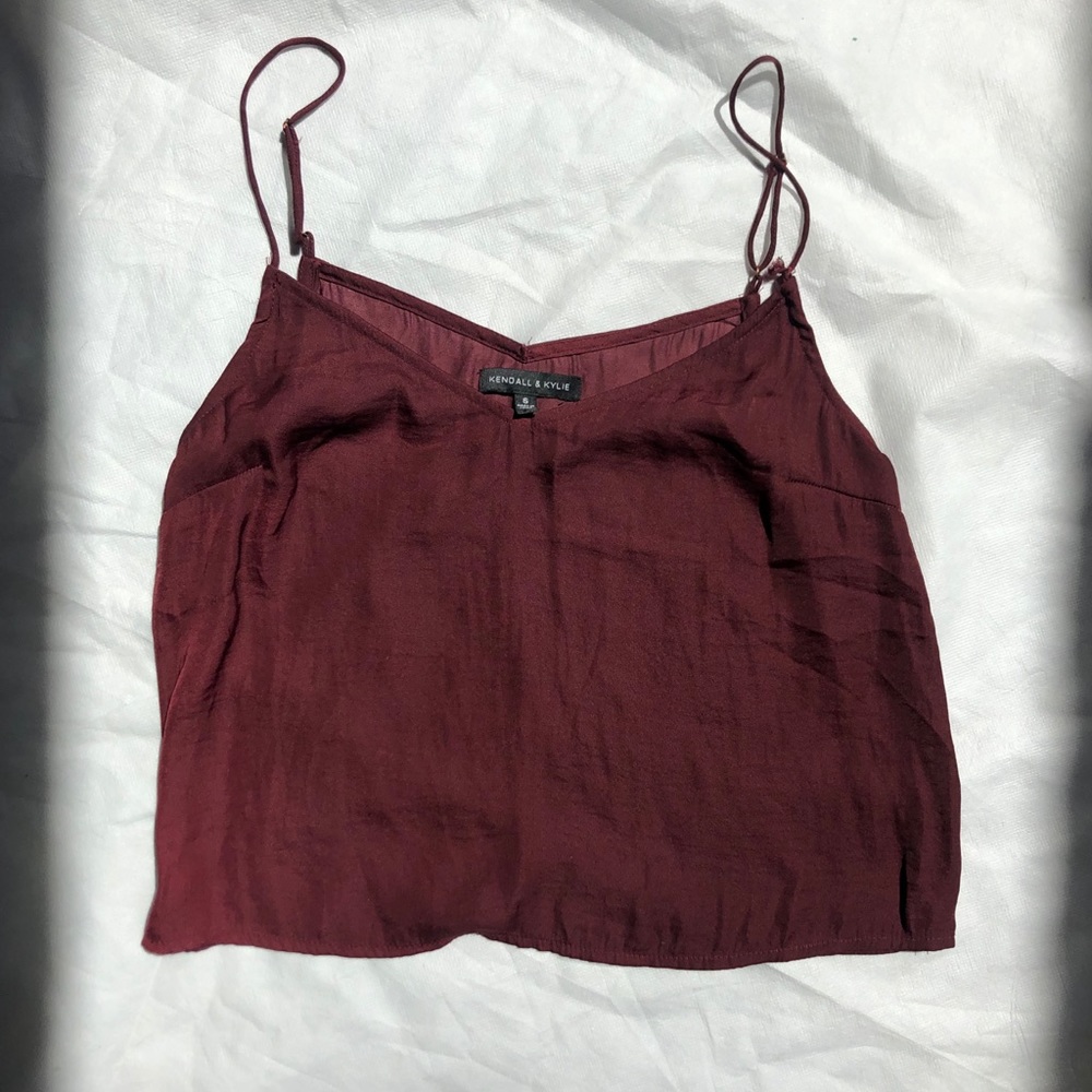 Kendall and Kylie Burgundy Flowy Tank Sz S